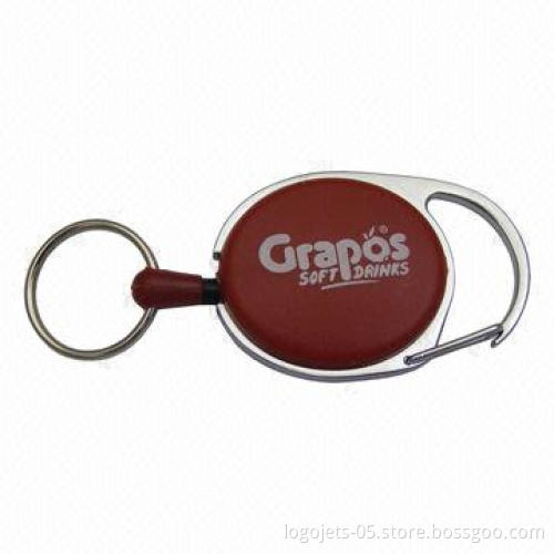 Keychain, Made of Zinc Alloy with Printed Logo on Plastic Top